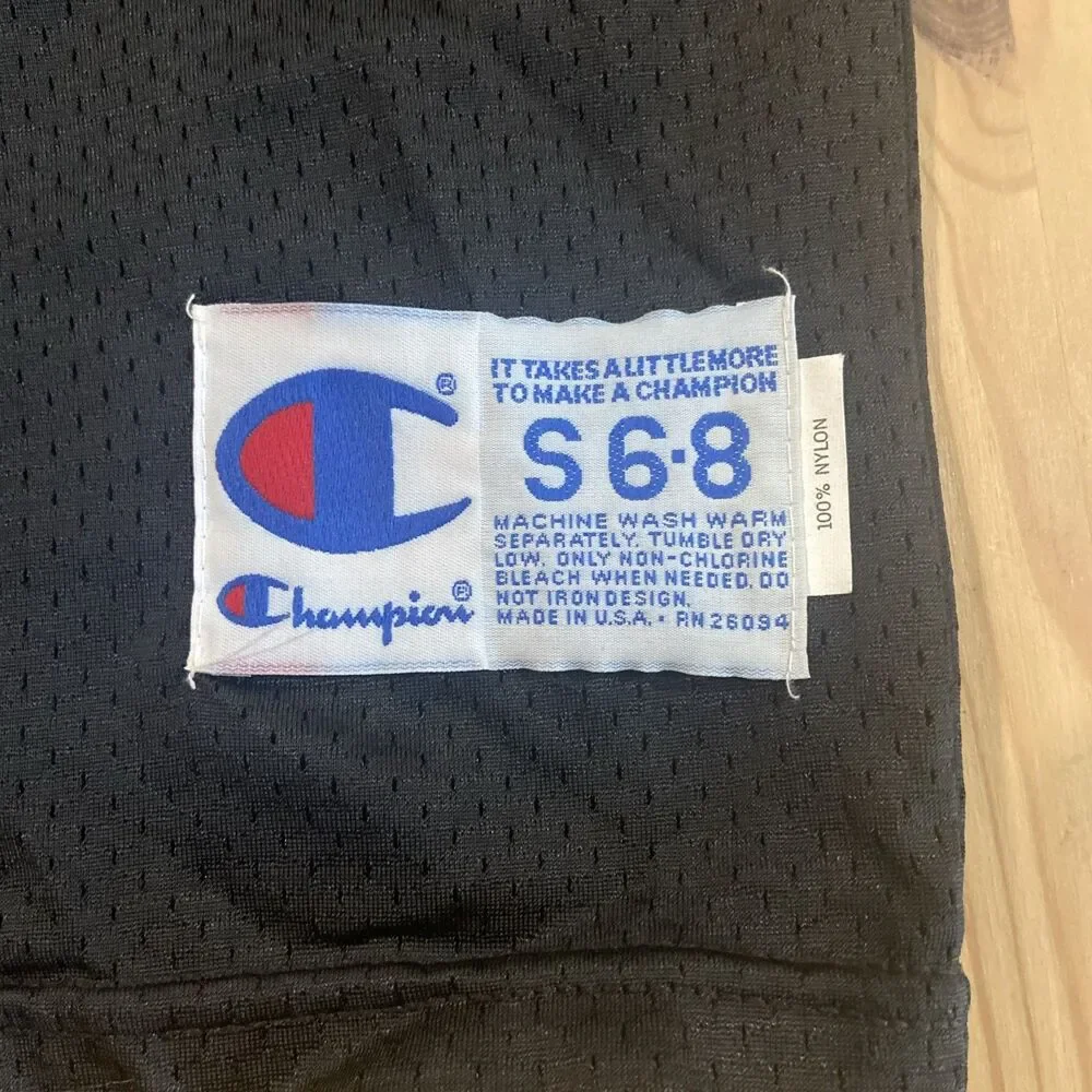 Vintage Champion Football Jersey Mens S Black Mesh Nylon Made USA - Picture 2 of 7